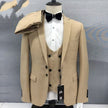 FashionPrice Khaki Slim Fit 3Piece Suit Peak Lapel
