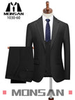 Men's slim fit 3-piece suit with notch lapels, matching vest and trousers, dark