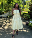 '- Sleeveless A-Line Dress with Vertical Piping