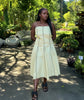 '- Sleeveless A-Line Dress with Vertical Piping