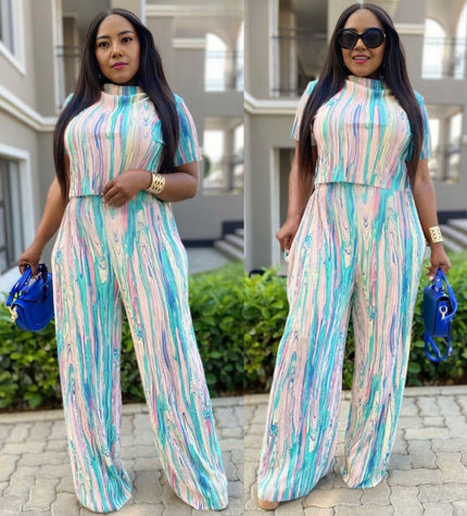 Twin Set Women's Fashion Abstract Stripe Wide-Leg