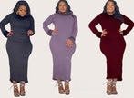 Turtleneck Bodycon Midi Dress