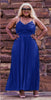 Sleeveless Pleated Sweetheart Neckline Gown & Ruched Bodice V-Neck Dress Set