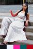 Sleeveless Square Neckline Top & Tiered Pleated Long Skirt Set