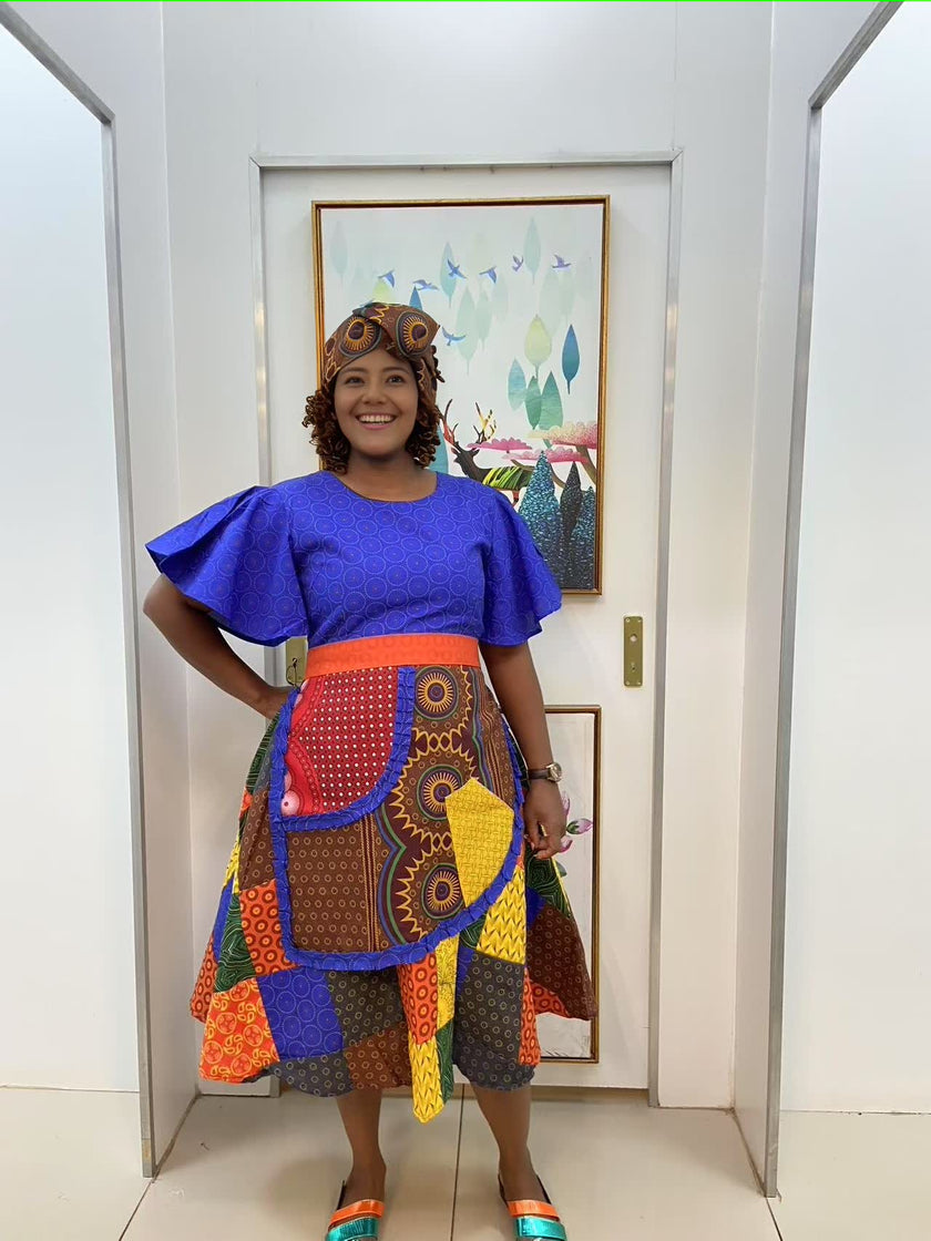 African Patchwork Dress Unique Sleeve Ethnic Chic Style
