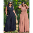 WideLeg Jumpsuit  Adjustable Stretch Waist