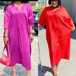 Plus Size Maxi Dress  Loose Fit VNeck