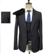 Slim fit 3-piece suit with notched lapels, black jacket and matching vest