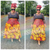 Sunflower Print Maxi Skirt