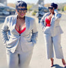 Chic Single-Breasted Blazer and Mid-Calf Straight-Leg Trousers Set