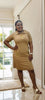 Women's Casual Polo Dress with Gold Embroidery Details
