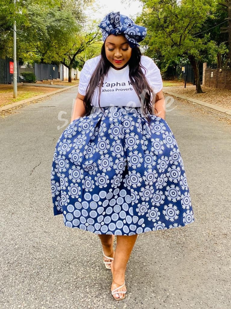 Casual Flare Skirt with Ethnic-Inspired Design