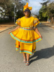 Ethnic Skirt Dress Set with Coordinated Headpiece