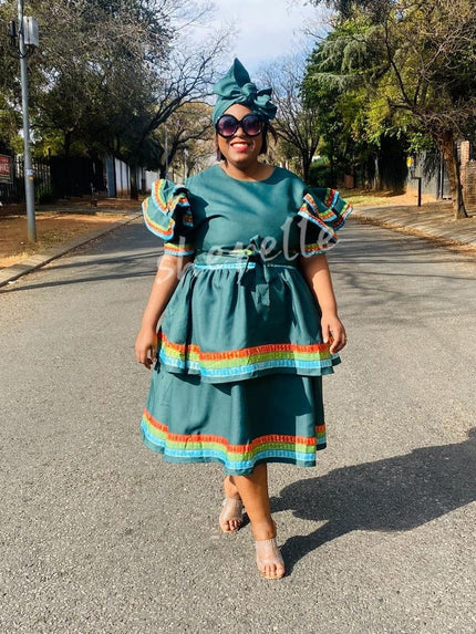 Ethnic Skirt Dress Set Coordinated Headpiece Chic