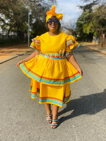 Ethnic Skirt Dress Set Coordinated Headpiece Chic