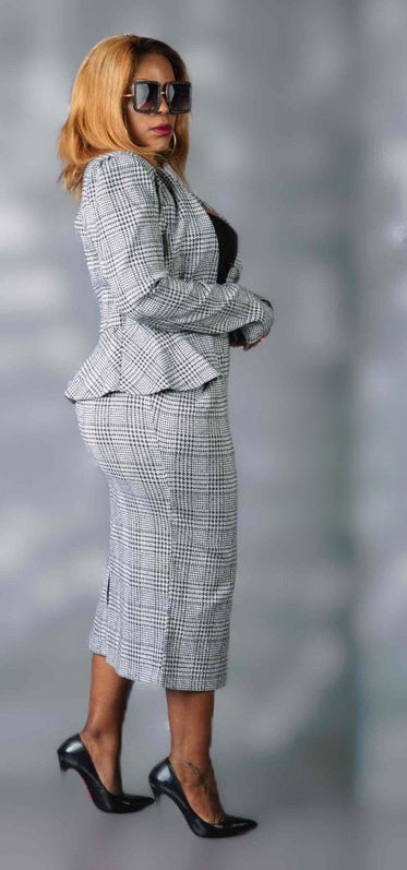 Tailored Checkered Skirt