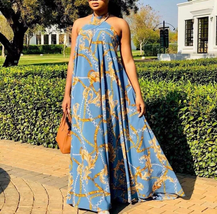 Loose-Fit Printed Maxi Dress