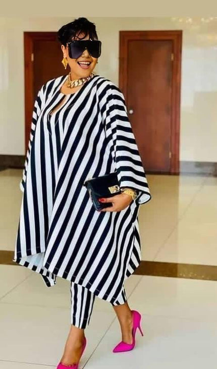 Twin Set Striped Casual Loose Chic Everyday Outfit