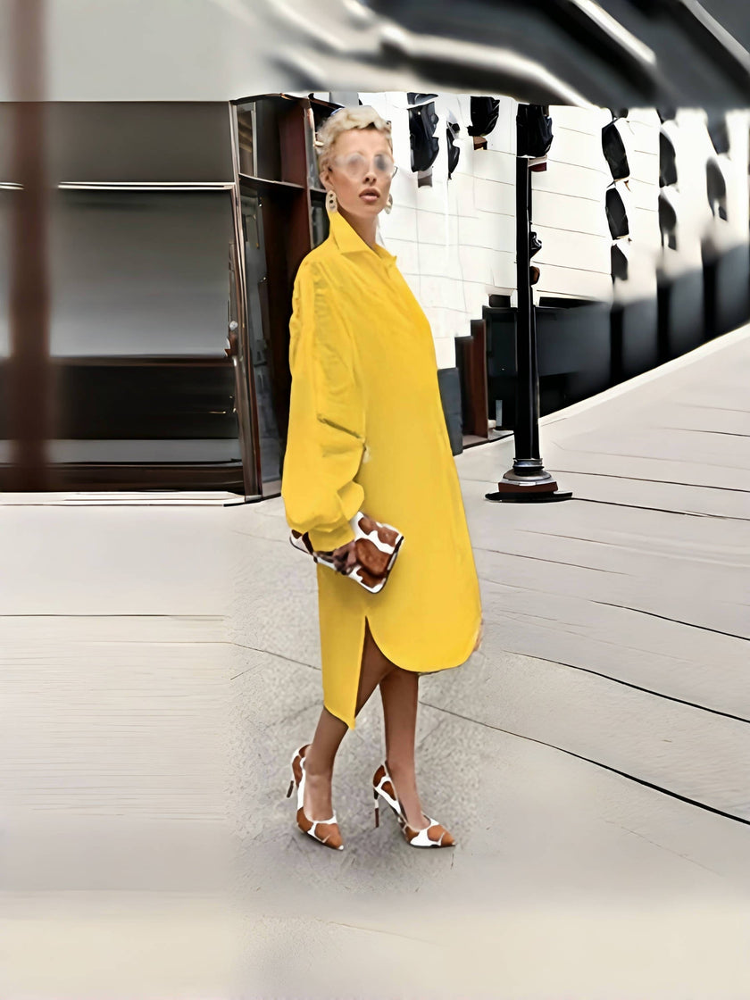 Fashion Loose Long Sleeve Shirt Dress