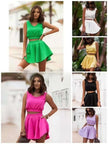 Rainbow Twin Set Pleated Skirt  Comfortable Fit