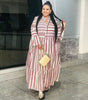 Women's Geometric Pattern Long Sleeve Dress with Loose Fit and Tiered Skirt