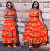 Floral Pattern Sleeveless Maxi Dress