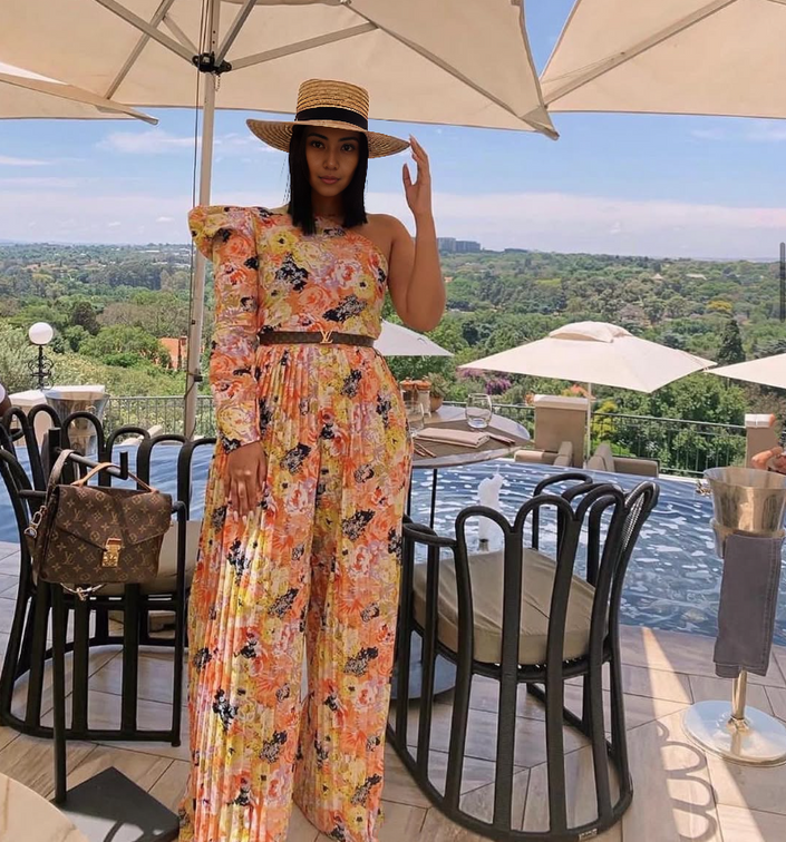 Floral One Shoulder Ruffle Jumpsuit