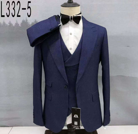 Mens Single Breasted Notched Lapel Three Piece Suit Business Wedding Occasions