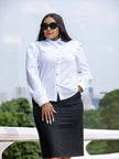 Classic Business Long-Sleeve Shirt with Button Embellishment