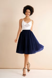Elegant Pleated Tulle Midi Skirt