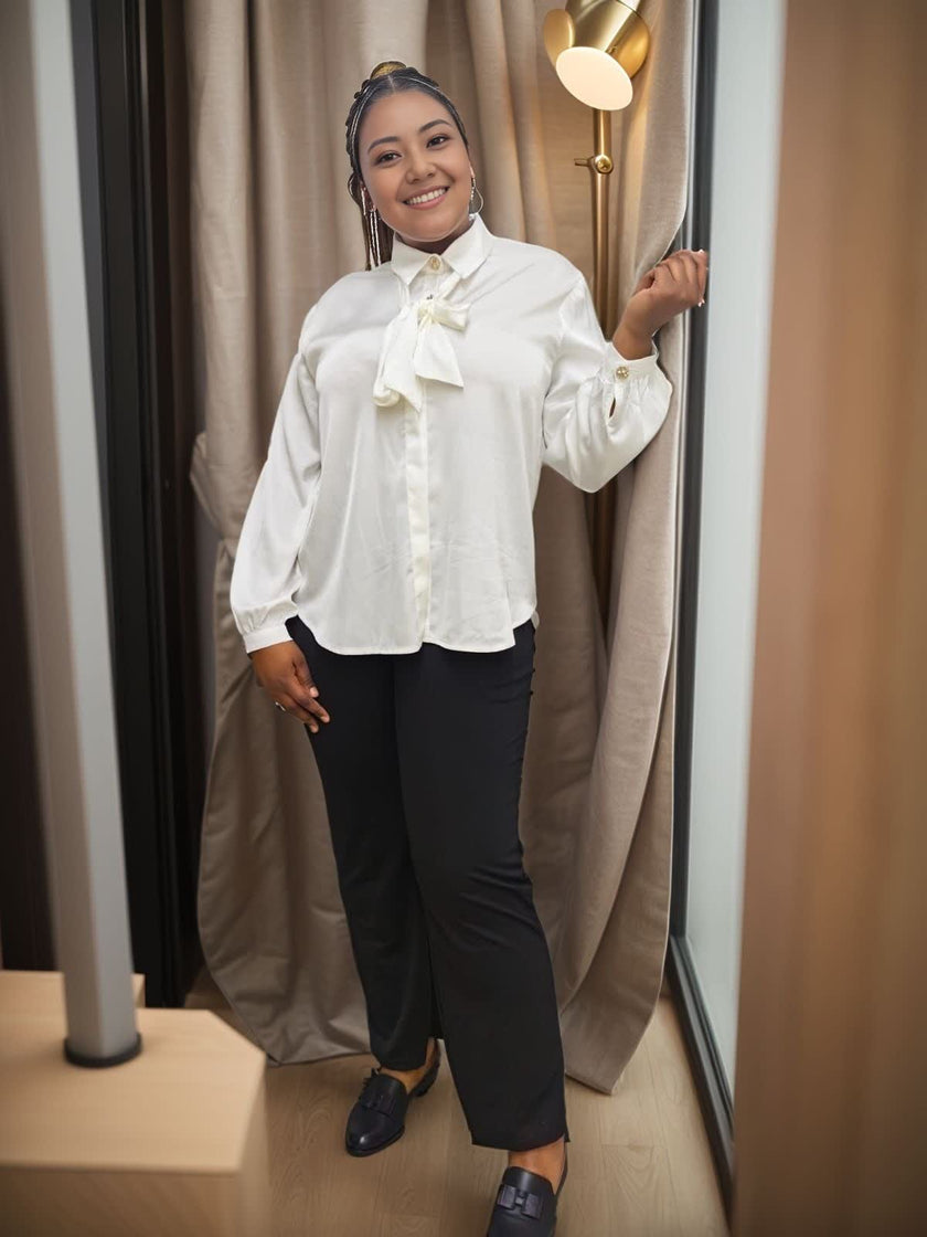 Women's Long Sleeve Bow Tie Blouse