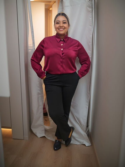Bow Tie Blouse  Long Sleeve Elegant Top