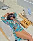 Women's Floral Two-Piece Swimsuit｜Convertible Cover-Up