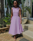 FashionPrice Midi Dress - Side Ruching Adjustable Tie