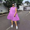 Women's Sleeveless Ruffled Hem A-Line Dress