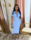 FashionPrice Polo Midi Dress – Slim Fit Button Detail