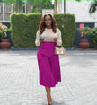 Pleated A Line Skirt  Chic Stretch Waist