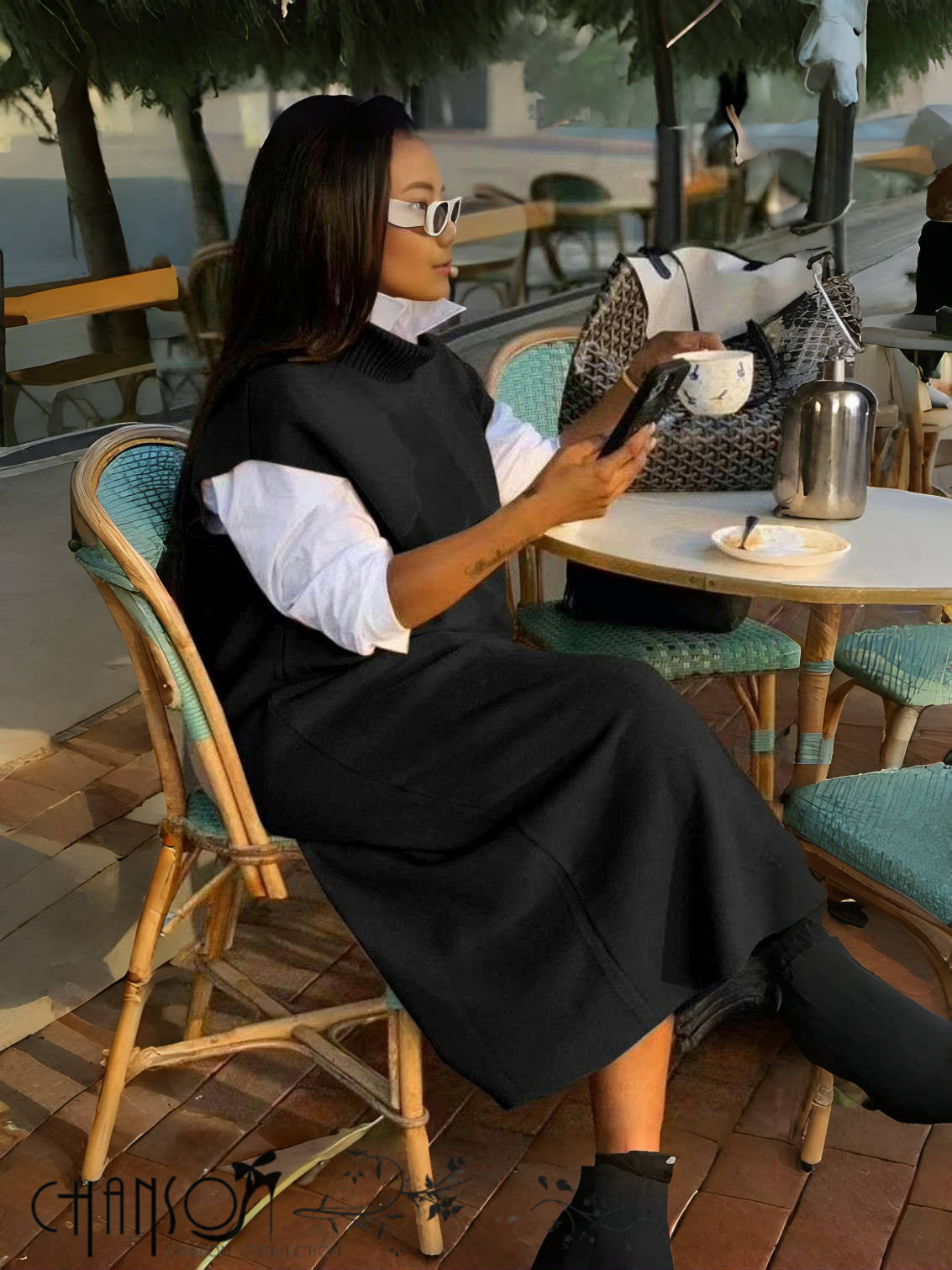 Layered Knit Dress – Sleeveless Loose Fit