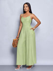 Jumpsuit Women's Sleeveless Wide-Leg Spaghetti Pleated Chic