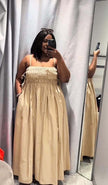 FashionPrice Maxi Dress - Ruched Adjustable Straps