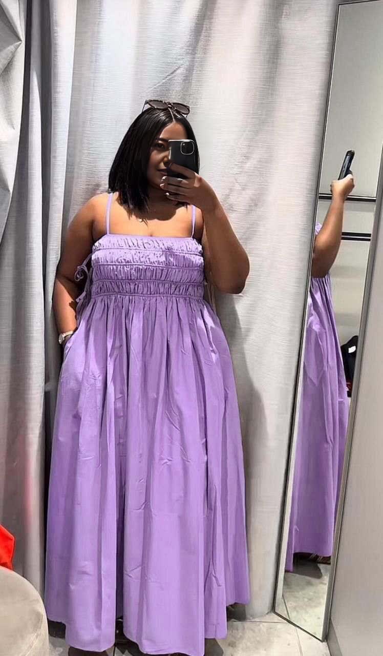 Sleeveless Elastic Ruched Bodice Spaghetti Strap Dress