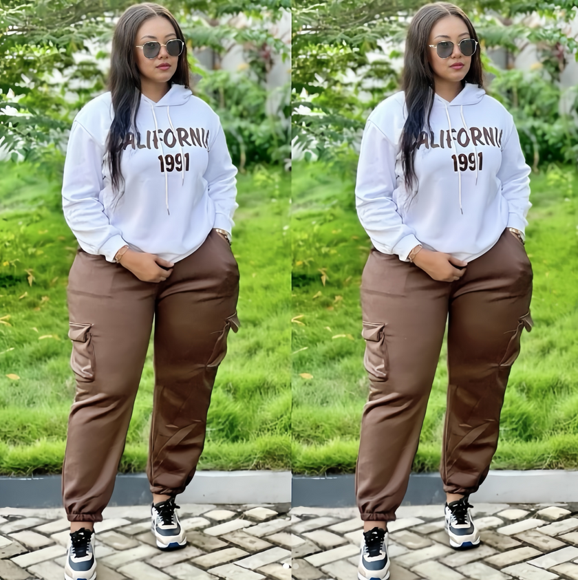 Hoodie Set Loose Casual Letter Print Sporty Style