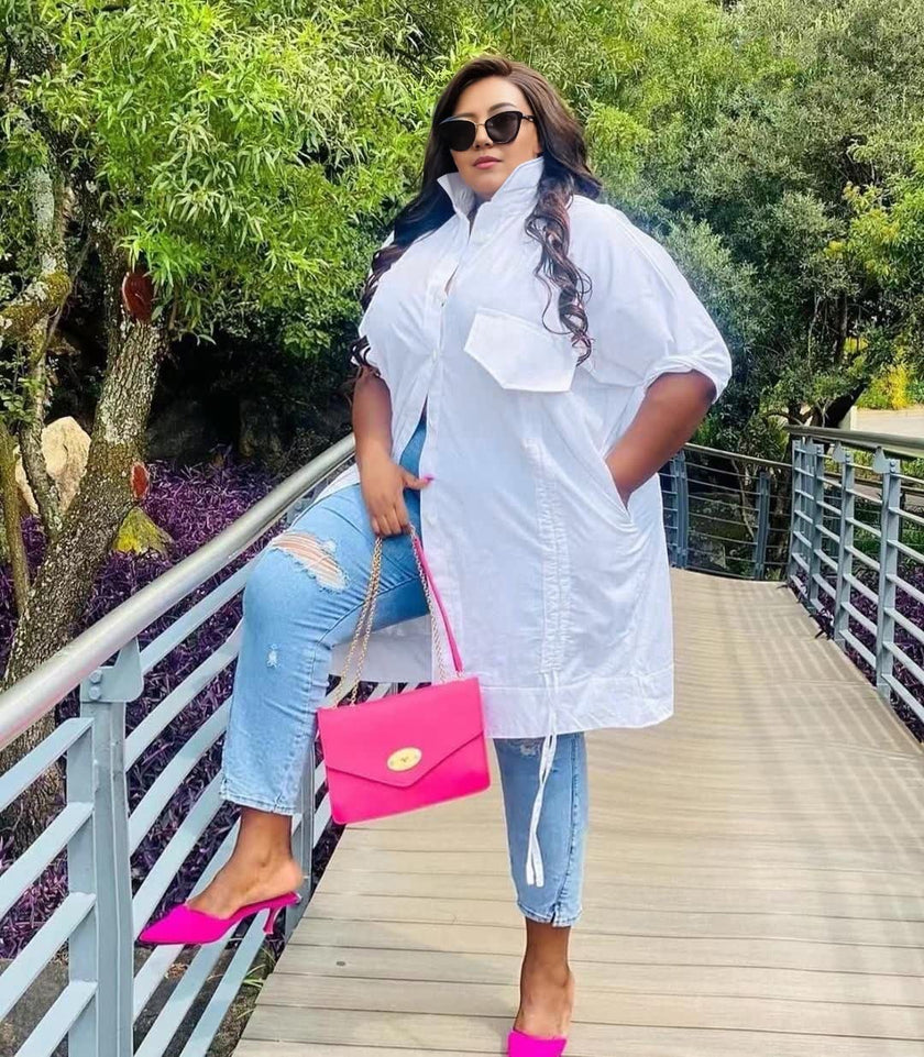 Minimalist Cuffed Sleeves Shirt Dress