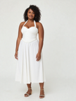 A Line Sleeveless Button Midi Dress