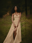 A Line Sleeveless Button Midi Dress