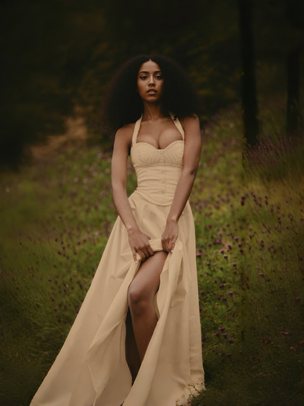 A Line Sleeveless Button Midi Dress