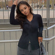 Knit Cardigan  Pocket Detail Classic Style