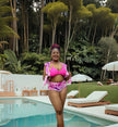 Tropical Print 4-Piece Swimsuit Set for Women | Bikini + Cover-Up + Ruffle Top + Sheer Skirt