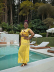 Tropical Print 4-Piece Swimsuit Set for Women | Bikini + Cover-Up + Ruffle Top + Sheer Skirt