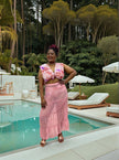 Tropical Print 4-Piece Swimsuit Set for Women | Bikini + Cover-Up + Ruffle Top + Sheer Skirt